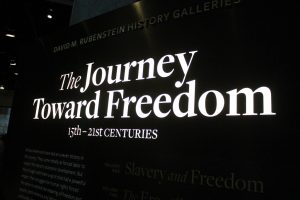 The beginning of the NMAAHC slavery and freedom exhibition where I have worked to understand audiences