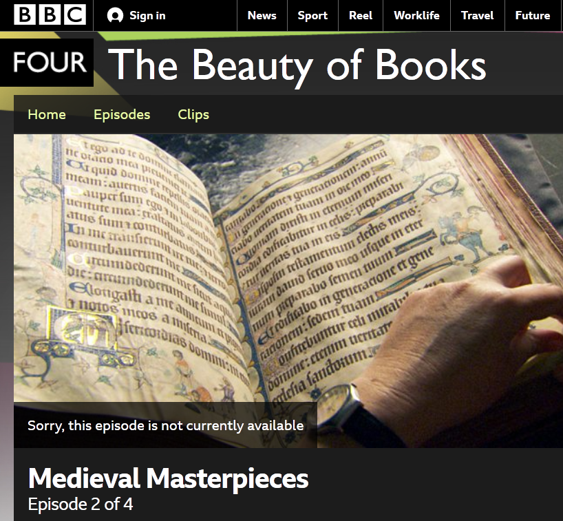 The Beauty of Books, a BBC4 TV documentary featuring Paul B. Sturtevant.